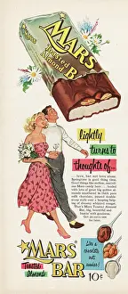 Almond: 1953 U.S. Magazine Mars Bar Advert