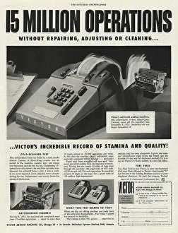 Calculator: 1953 U.S. Magazine Victor Adding Machine Advert