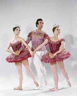 Grown Up: 1960s 1970s Pas De Trois Three Ballet Dancers Interlocked