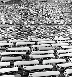 Congested: 1960s Aerial Of Crowded Stadium