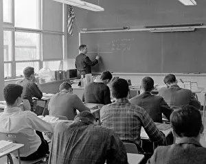 Graph: 1960s Angled Back View Of Classroom