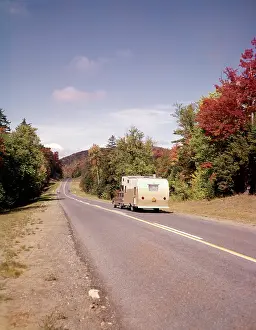 Adirondacks: 1960s Car Pulling Rv Camper Down