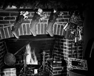 Mantels: 1960s Christmas Stockings Full