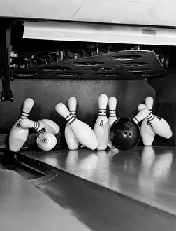 Skittles: 1960s Close-Up Of Bowling Ball