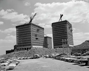 Bulding: 1960s Construction Site Of 3 New