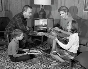 Phonographs: 1960s Family Playing Records On