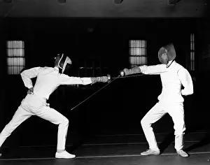 Fencers: 1960s Two Fencers Fencing Both