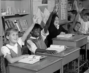 Responding: 1960s Group Of Grade School Children