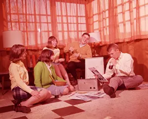 Highschool: 1960s Group Of Teens Playing Records