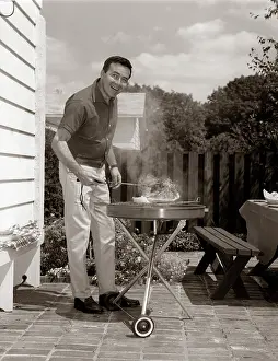 Redwood: 1960s Head-On View Of Man Backyard
