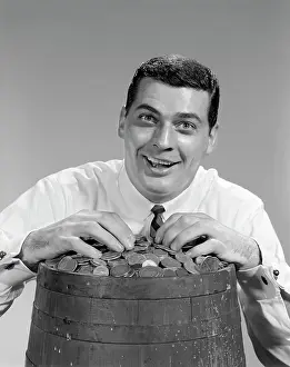Jackpot: 1960s Man Funny Face Expression