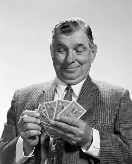 1960s Man Smiling Looking Hand