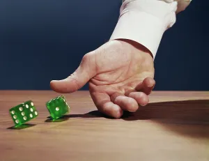 Man S: 1960s MAN'S HAND ROLLING DICE