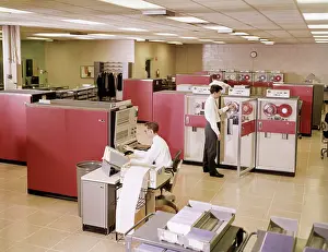 Mainframe: 1960s Two Men In Office Working
