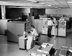 Mainframe: 1960s Two Men Technicians Working