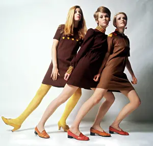 Petticoat: Three 1960s Models in brown dresses