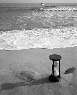 Timeless: 1960s Set-Up Of Hourglass On Ledge