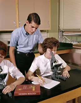 Teenages: 1960s Students In Biology Classroom