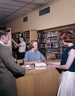 Literate: 1960s Four Students In College
