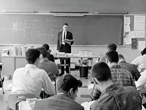 Numerical: 1960s Back View Of Classroom With