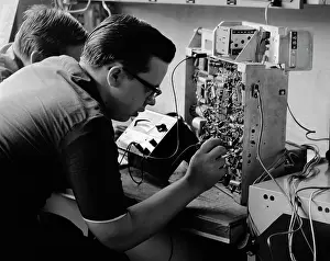 Soldering: 1960s Side View Of Students Working
