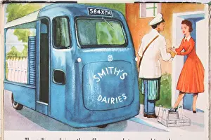 X100550: 1961, Colour Illustration, Milkman, Uniform