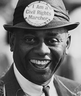 Marcher: 1963 March on Washington. Smiling marcher ?