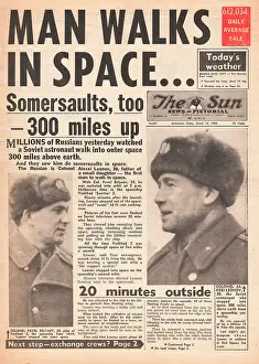 Belyaev: 1965 The Sun (Australia) First man to walk in space