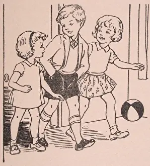 Blyton: 1966, Black and White Illustration, Children