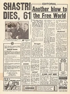 Bahadur: 1966 The Sun (Sydney) Death of Indian PM