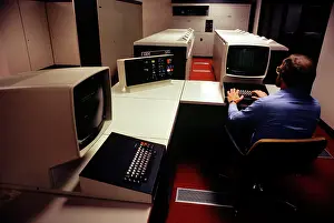Mainframe: 1970s 1980s Man Seated At Computer Workstation