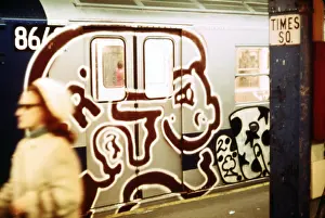 1405history: 1970s America - Graffiti on a subway car