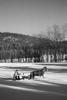 Filly: 1970s Couple Riding In Cutter