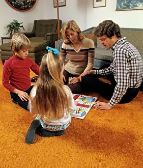 Carpeting: 1970s Family Playing Parcheesi