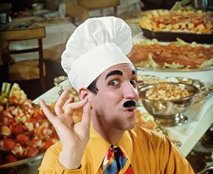 Headware: 1970s Man In Chef Hat Toque Make
