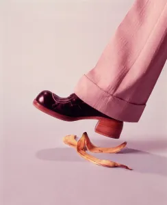 Impending: 1970s MAN ABOUT TO SLIP ON BANANA PEEL
