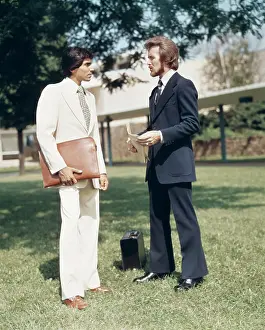 Salespeople: 1970s Two Men Salesmen Standing