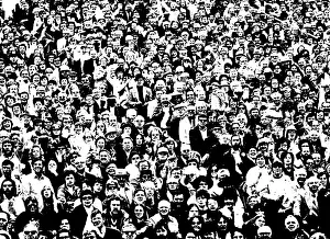 Bleacher: 1970s posterization of crowd in stadium