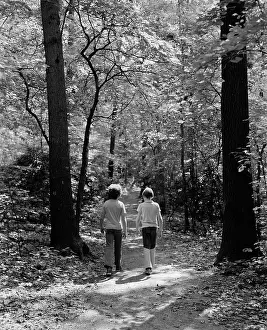 Hikes: 1970s Rear View Of Pair Of Boys