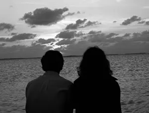 Romantics: 1970s Rear View Silhouette Of