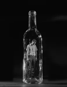 Addicted: 1970s SAD MAN TRAPPED INSIDE BOTTLE