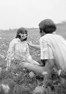 Caressing: 1970s Soft-Focus Shot Of Couple