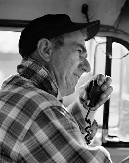 Trucker: 1970s Side View Of Trucker In