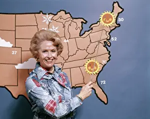 Weatherman: 1970s Woman Reporting Weather