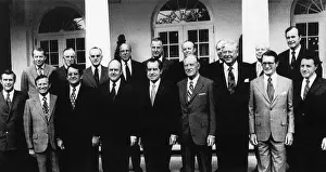 Weinberger: 1972 Nixon Cabinet. From left, front row: ?
