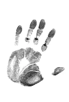 Blot: 1980s left hand palm print on white
