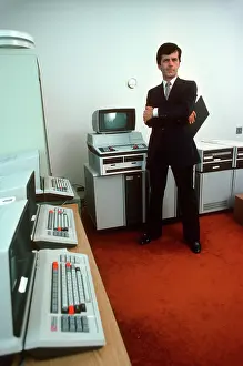 Keyboards: 1980s Retro Man Computer Programmer