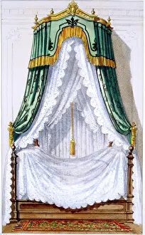 Moniteur: 19th century bed with canopy