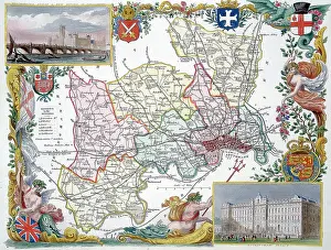 Moule: 19th century County Map of Middlesex, England