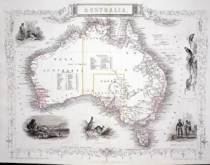 Tallis: 19th century Map of Australia